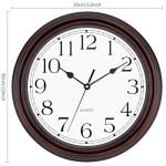 Foxtop 12 Inch Wall Clocks Battery Operated Silent Non-Ticking Classic Vintage Retro Wall Clock Decorative for Office Living Room Kitchen Home (Bronze)