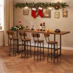 HOOBRO Bar Stools,Set of 2 Round Bar Chairs with Back,25.2" Bar Chairs for Kitchen Island, Dining Room,Counter Height Bar Stools, Easy to Assemble, Rustic Brown and Black BF32BY01G2