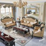 HS European leather sofa 123 combination large apartment villa luxury living room solid wood whole house