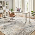 Lofus 8x10 Area Rug for Living Room, Gold Abstract Large Rugs with Non-Slip Backing, Neutral Modern Washable Carpet for Bedroom Dining Room Home Office Nursery Indoor