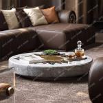Light luxury coffee table natural marble living room round tea table