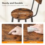 HOOBRO Bar Stools,Set of 2 Round Bar Chairs with Back,25.2" Bar Chairs for Kitchen Island, Dining Room,Counter Height Bar Stools, Easy to Assemble, Rustic Brown and Black BF32BY01G2