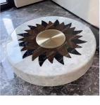 Light luxury coffee table natural marble living room round tea table