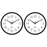 HIPPIH 2 Pack Silent Wall Clock, 10 Inch Non Ticking Quiet Digital Sweep Decorative Battery Operated Wall Clocks for Living Room Bedroom Kitchen School Office Decor, Black