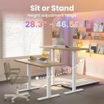 HUANUO 32" Small Electric Standing Desk Adjustable Height, 4 Memory Height Settings, Sit Stand Up Desk for Home Office & Computer Workstation, LightWalnut