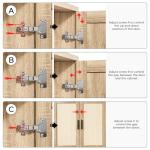 JASIWAY Sideboard - Kitchen Buffet Cabinet with Rattan Decorated Doors, Accent Cabinets with Doors, Coffee Bar Cabinets Rattan Sideboard Buffet Cabinet with Storage (Natural with 4 Doors)