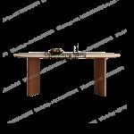 z183 Y French retro solid wood rock slab dining table and chair combination simple oval designer dining table
