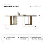 Minimalist Design Rectangular Marble Table For Kitchen Dining Set 4 Chairs Modern Dining Room Kitchen Table Home Furniture