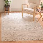SAFAVIEH Area Rug 8x10 - Tulum Collection - Large - Ivory & Grey, Moroccan Boho Tribal Design, Non-Shedding & Easy to Clean, Ideal for Living Room, Bedroom, Dining Space (TUL272A)