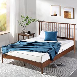 Zinus Linda Mid Century Wood Platform Bed Frame/Solid Wood Foundation/Wood Slat Support/No Box Spring Needed/Easy Assembly, Queen