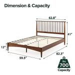 Zinus Linda Mid Century Wood Platform Bed Frame/Solid Wood Foundation/Wood Slat Support/No Box Spring Needed/Easy Assembly, Queen