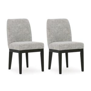 Signature Design by Ashley Burkhaus Traditional Upholstered Dining Chair, Set of 2, Dark Brown