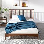 Zinus Linda Mid Century Wood Platform Bed Frame/Solid Wood Foundation/Wood Slat Support/No Box Spring Needed/Easy Assembly, Queen