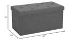 Sweetcrispy 30 Inches Folding Storage Ottoman Bench, End of Bed Foot Rest Stools Ottoman Storage Chest with Padded Seat for Bedroom, Living Room, Entryway, Holds up to 660 lb, Grey