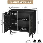 vintage carved wood 2-door accent cabinet - storage sideboard buffet with credenza for living room