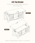 OKD 48" Farmhouse Lift Top Coffee Table with Sliding Barn Door,Rustic Center Table with Hidden Storage Compartment,Lifting Tabletop and Adjustable Shelf for Living Room,Office,Antique White