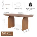 homary 70.9" Japandi Oval Dining Table for 6, Modern Pine Wood Dininer Table for Dining Room, Kitchen, Living Room Mesas de Comedor, Easy Clean
