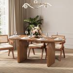 homary 70.9" Japandi Oval Dining Table for 6, Modern Pine Wood Dininer Table for Dining Room, Kitchen, Living Room Mesas de Comedor, Easy Clean