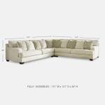 Signature Design by Ashley Rawcliffe Casual L-Shaped Anti Sag 3-Piece Sectional with Reversible Cushions and 10 Accent Pillows, Beige