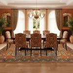 GarveeHome Tibetan Tiger 8x10 Washable Area Rugs for Living Room, Boho Tribal Terracotta Soft Animal Print Throw Rug Vintage Non Slip Ultra Thin Stain Resistant Floor Carpet for Office Bedroom