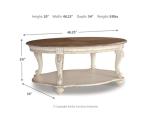Signature Design by Ashley Realyn Casual Cottage Coffee Table, Antique White & Brown