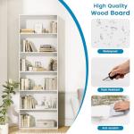GRUSIGN 71" Tall 6-Tier Bookshelf, Large Open Display Bookcase with Ample Storage, Floor Standing Book Shelf for Living Room, Home Office, Bed Room, White