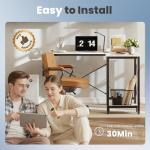 DUMOS L Shaped Desk Computer Gaming Corner Table 50 Inch Home Office Writing Student Work PC Workstation with Side Storage Bag CPU Stand for Bedroom Small Spaces