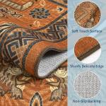 GarveeHome Tibetan Tiger 8x10 Washable Area Rugs for Living Room, Boho Tribal Terracotta Soft Animal Print Throw Rug Vintage Non Slip Ultra Thin Stain Resistant Floor Carpet for Office Bedroom