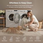 HUGEAR 8x10 Machine Washable Area Rugs Vintage Beige - Neutral Living Room Bedroom Rug Non Slip Stain Resistant Low Pile Aesthetic Throw Carpet Kids & Pet Friendly