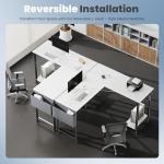 DUMOS L Shaped Desk Computer Gaming Corner Table 50 Inch Home Office Writing Student Work PC Workstation with Side Storage Bag CPU Stand for Bedroom Small Spaces