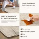 HUGEAR 8x10 Machine Washable Area Rugs Vintage Beige - Neutral Living Room Bedroom Rug Non Slip Stain Resistant Low Pile Aesthetic Throw Carpet Kids & Pet Friendly