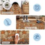 GarveeHome Tibetan Tiger 8x10 Washable Area Rugs for Living Room, Boho Tribal Terracotta Soft Animal Print Throw Rug Vintage Non Slip Ultra Thin Stain Resistant Floor Carpet for Office Bedroom