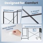 DUMOS L Shaped Desk Computer Gaming Corner Table 50 Inch Home Office Writing Student Work PC Workstation with Side Storage Bag CPU Stand for Bedroom Small Spaces