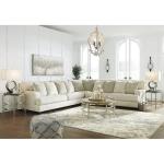 Signature Design by Ashley Rawcliffe Casual L-Shaped Anti Sag 3-Piece Sectional with Reversible Cushions and 10 Accent Pillows, Beige