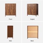 XUZENEST 4 Drawer Dressers for Bedroom, Modern Closet Chest of Drawers with Waveform Fluted Panel, Large Wood Storage Dresser Organizer for Nursery Bedroom Living Room Hallway Closet, Walnut