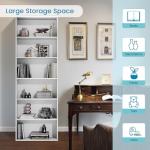 GRUSIGN 71" Tall 6-Tier Bookshelf, Large Open Display Bookcase with Ample Storage, Floor Standing Book Shelf for Living Room, Home Office, Bed Room, White