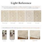 HUGEAR 8x10 Machine Washable Area Rugs Vintage Beige - Neutral Living Room Bedroom Rug Non Slip Stain Resistant Low Pile Aesthetic Throw Carpet Kids & Pet Friendly