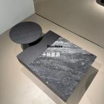 Modern simple night snow natural stone coffee table combination square round Italian coffee table