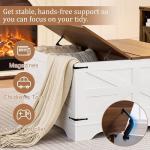 Korser Lift Top Coffee Table with Storage, 31.5" Farmhouse Square Coffee Tables for Living Room, Wood Center Table with Large Hidden Storage Compartment and Gas Strut Lift Top, White