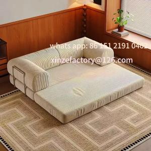 Customizable All-sponge sofa, corduroy freely combinable fabric small-sized dual-purpose foldable sofa bed
