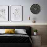HZDHCLH Modern Wall Clocks Battery Operated,10 inch Black and Gold Clock for Wall,Silent Small Wall Clock for Living Room Bedroom Kitchen Office Nursery Decor