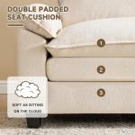 SUAWY 114 Inch Modular Couch Sectionals with Ottoman, Big Comfy Cloud Couches, L Shaped 4 Seat Modular Sectional Sofa, Modern Cloud Sectional Couches for Living Room, Deep Seat Sofa, Beige