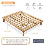 NELYE California-King Platform Bed Base - 14 Inch Solid Wood Mattress Foundation with Support Slats and Legs, California King Size Rubberwood Simple Bed Frame