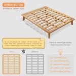 NELYE California-King Platform Bed Base - 14 Inch Solid Wood Mattress Foundation with Support Slats and Legs, California King Size Rubberwood Simple Bed Frame