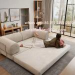 Customizable All-sponge sofa, corduroy freely combinable fabric small-sized dual-purpose foldable sofa bed