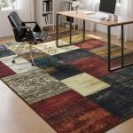 Tepook Modern Area Rug for Living Room, 6x9 Geometric Large Rugs for Bedroom, Washable Patchwork Rug Indoor Non-Slip Throw Carpets for Dining Room Office Farmhouse Home Decor, Multi