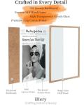 iHery Natural OAK Wood Audrey Hepburn Newspaper Trendy Framed Wall Art, 12x16 in Vintage Headline Canvas Bedroom Wall Decor, Better Late Than Ugly,Bathroom Artwork Apartment Girly Dorm Room 1Pack