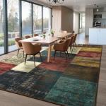 Tepook Modern Area Rug for Living Room, 6x9 Geometric Large Rugs for Bedroom, Washable Patchwork Rug Indoor Non-Slip Throw Carpets for Dining Room Office Farmhouse Home Decor, Multi