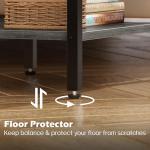 SUPERJARE Nightstand with Charging Station, Bed Side Table with Adjustable Fabric Drawer, Night Stand for Bedroom, 3-Tier Storage End Table, for Living Room, Charcoal Gray