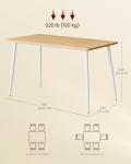 VASAGLE Dining Table, Dining Room Table for 4-6 People, Modern Farmhouse, for Kitchen, Quick Assembly, Heat-Resistant Surface, 29.5 x 55.1 x 29.5 Inches, Golden Oak and Cloud White UKDT100N01V2